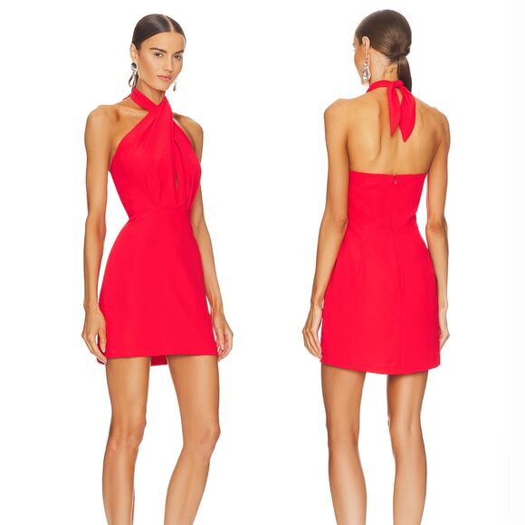 Amanda Uprichard L Halter Mezcal Mini Dress | Marina Blue, NWT, Adjustable Neck - Picture 4 of 9